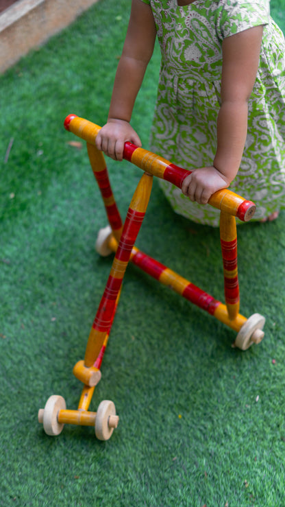 Handcrafted Coloured Wooden Walker