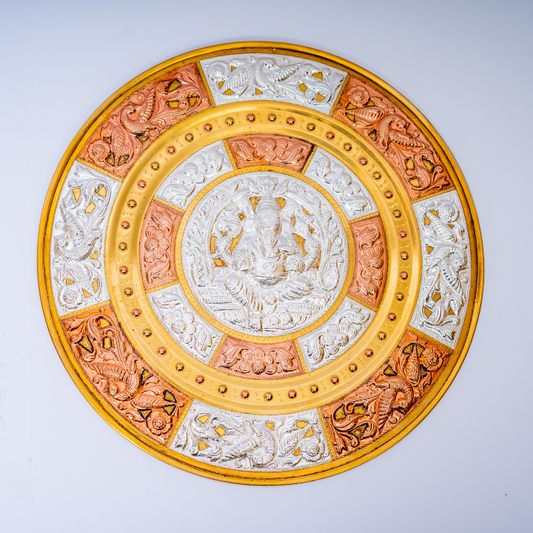 Lord Vinayaka Tri-Metal Art Plate