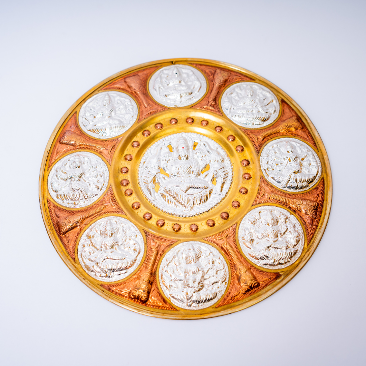 Ashtalakshmi Tri-Metal Art Plate