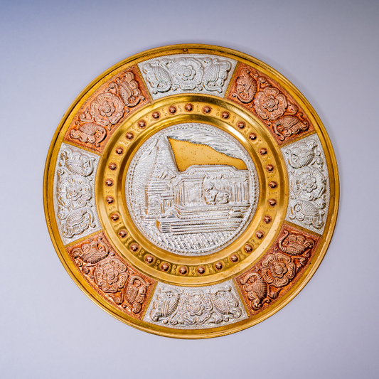 Tanjore Temple Tri-Metal Art Plate