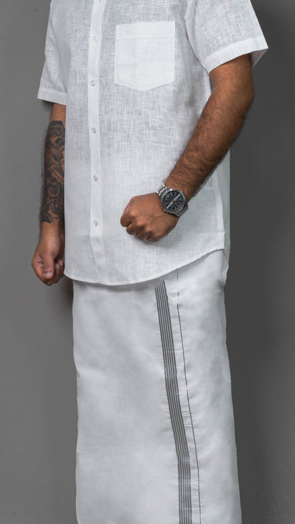 Fancy Khadi White Shirt