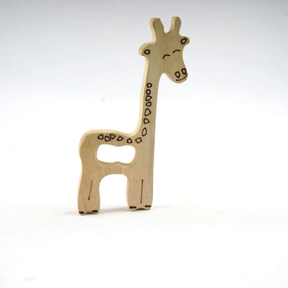 Wooden Giraffe and Panda Teethers