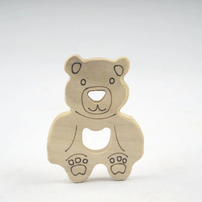Wooden Giraffe and Panda Teethers