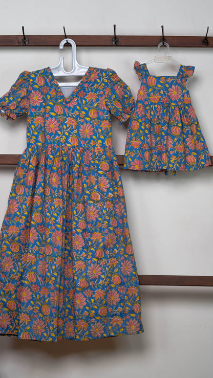Mother & Daughter Twinning Dress | Floral Print | Multi-colour Floral