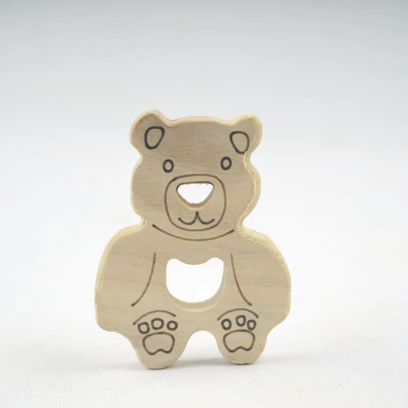 Wooden Hippo, Giraffe and Panda Teethers