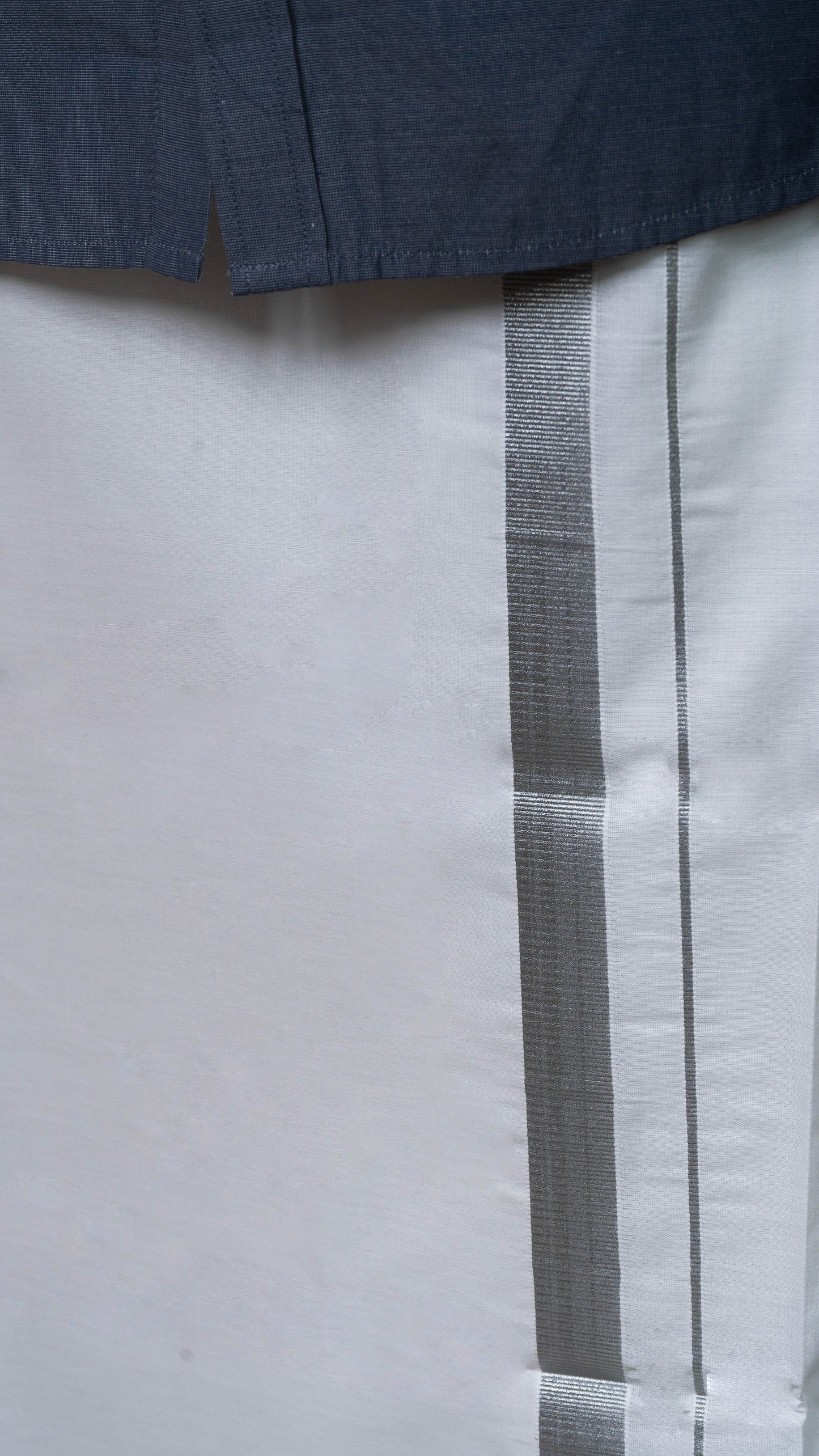 silver border dhoti