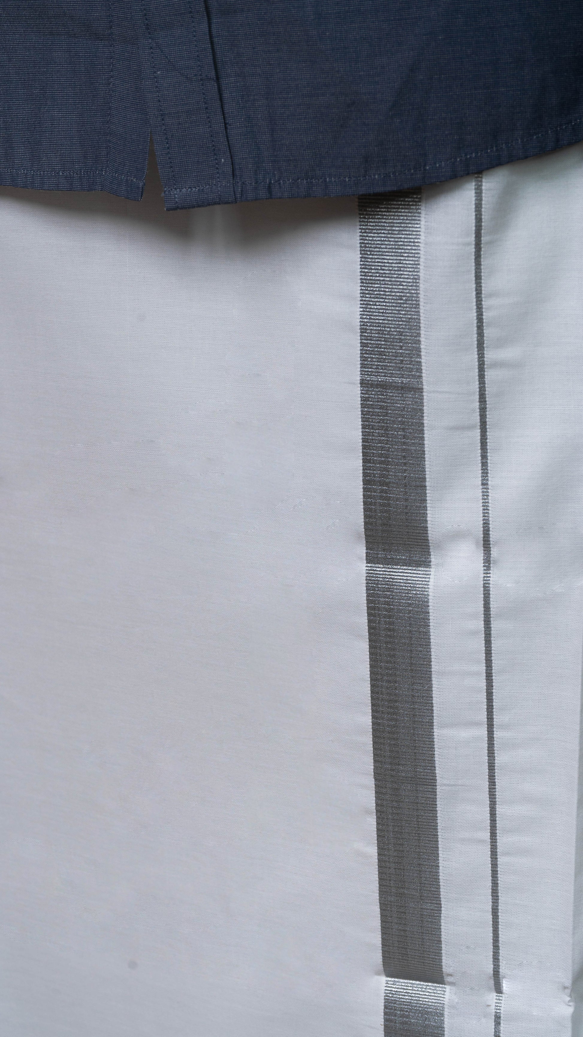 silver border dhoti