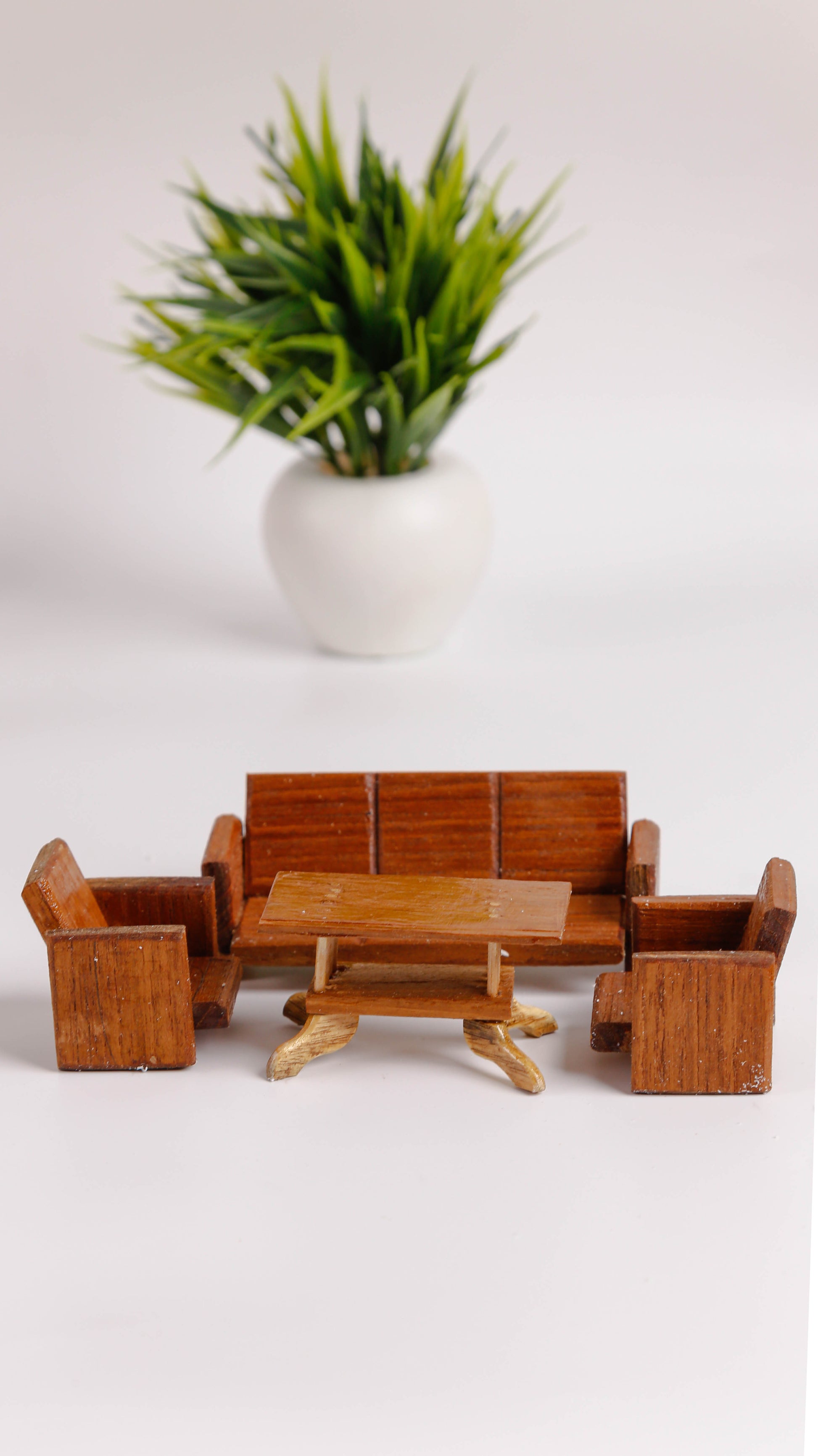 Miniature Wooden Sofa Set