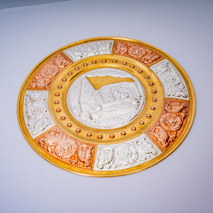 Tanjore Temple Tri-Metal Art Plate