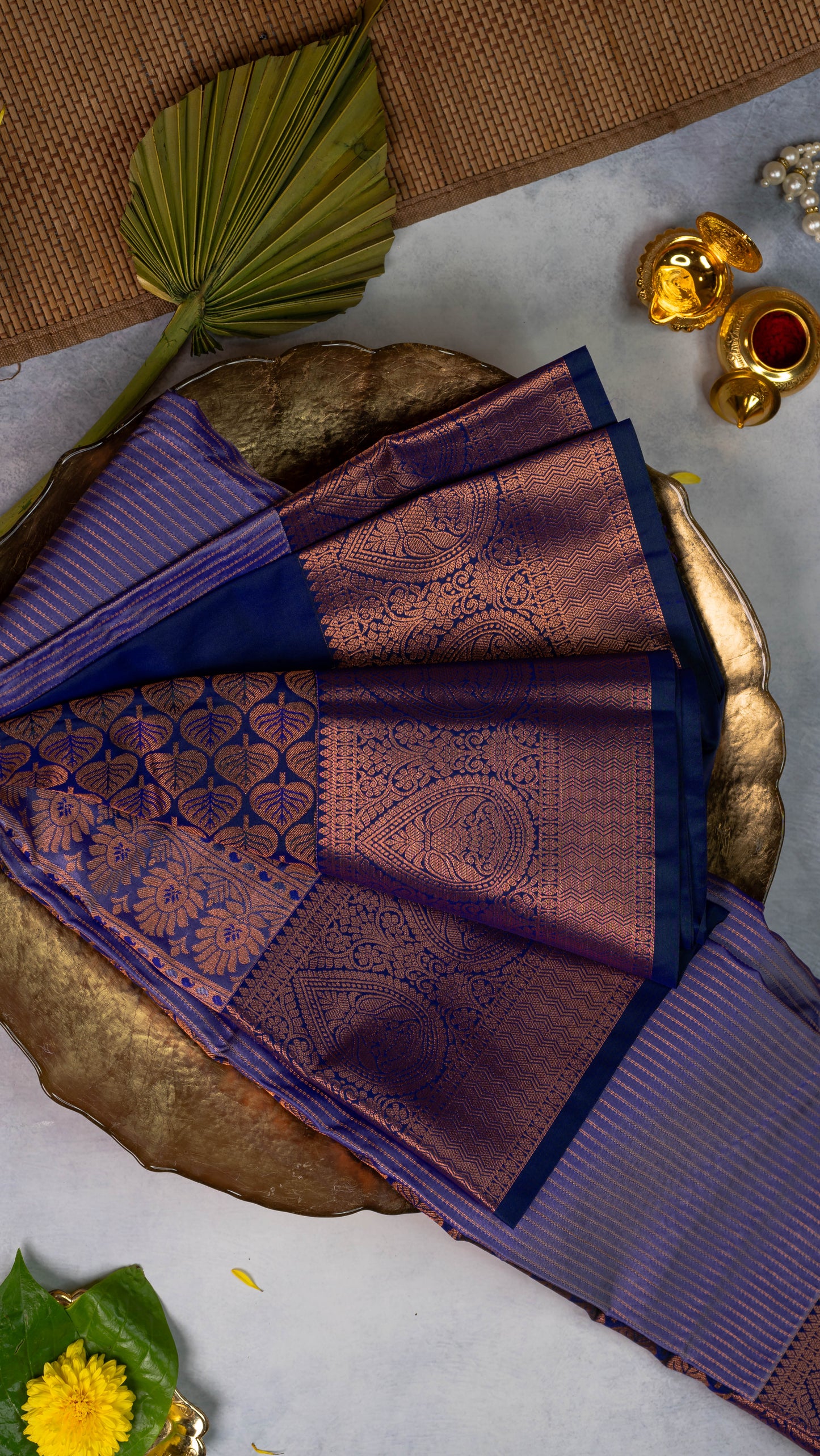 Purple Premium Semi-Kanchi Silk Saree with Blouse