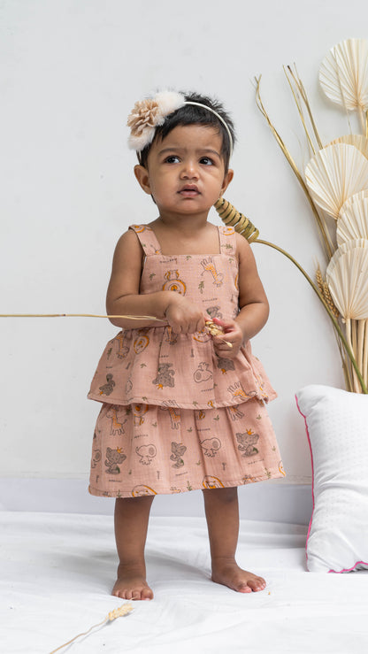 Animal Print Muslin Dress
