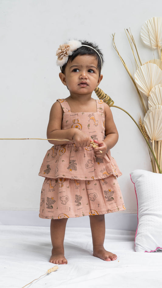 Animal Print Muslin Dress
