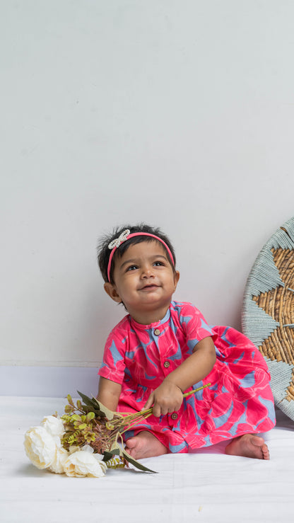 Geometric Print Muslin Dress
