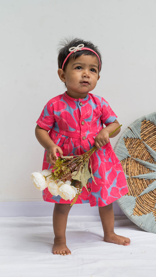 Geometric Print Muslin Dress