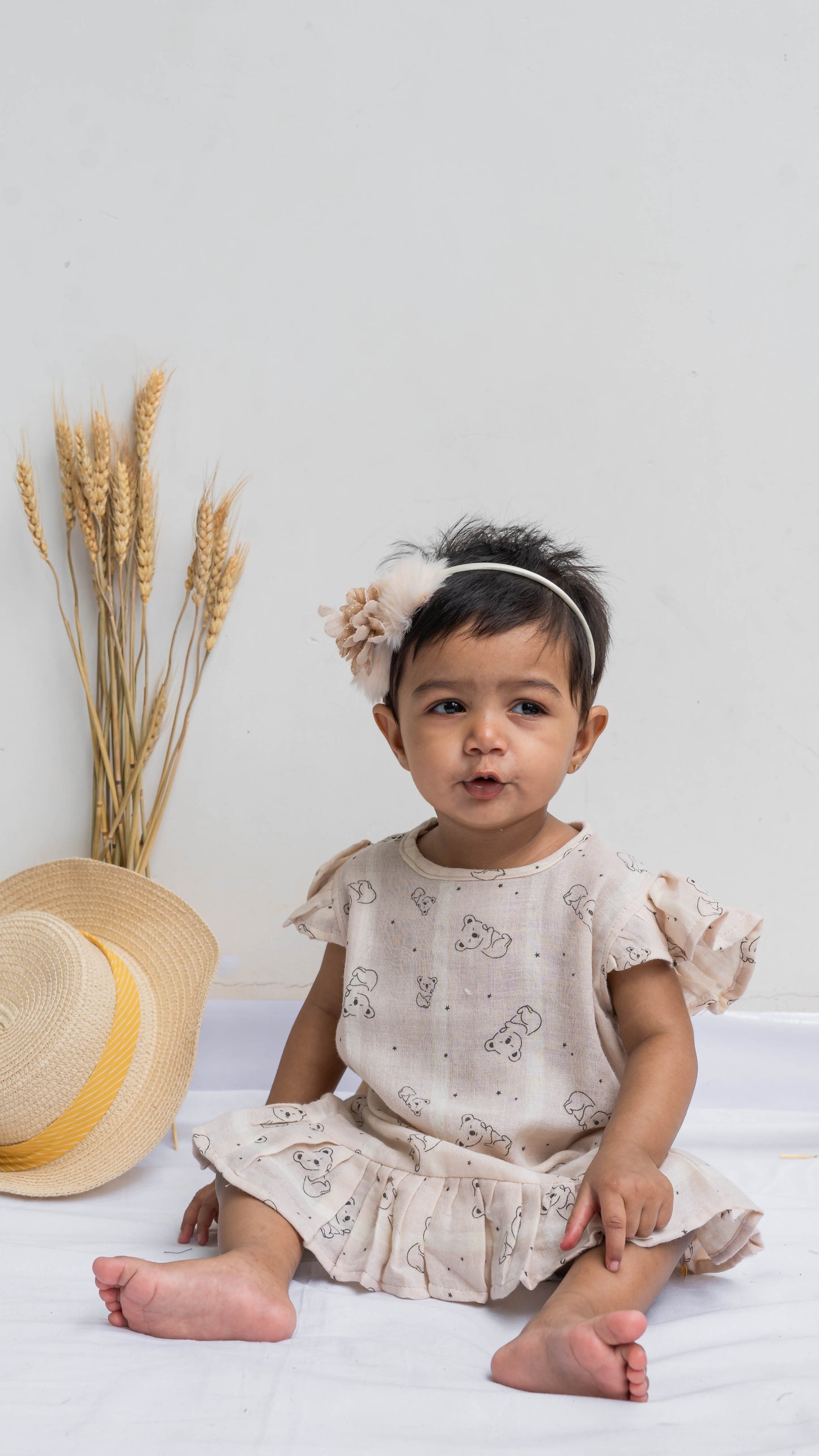 Koala Print Muslin Dress