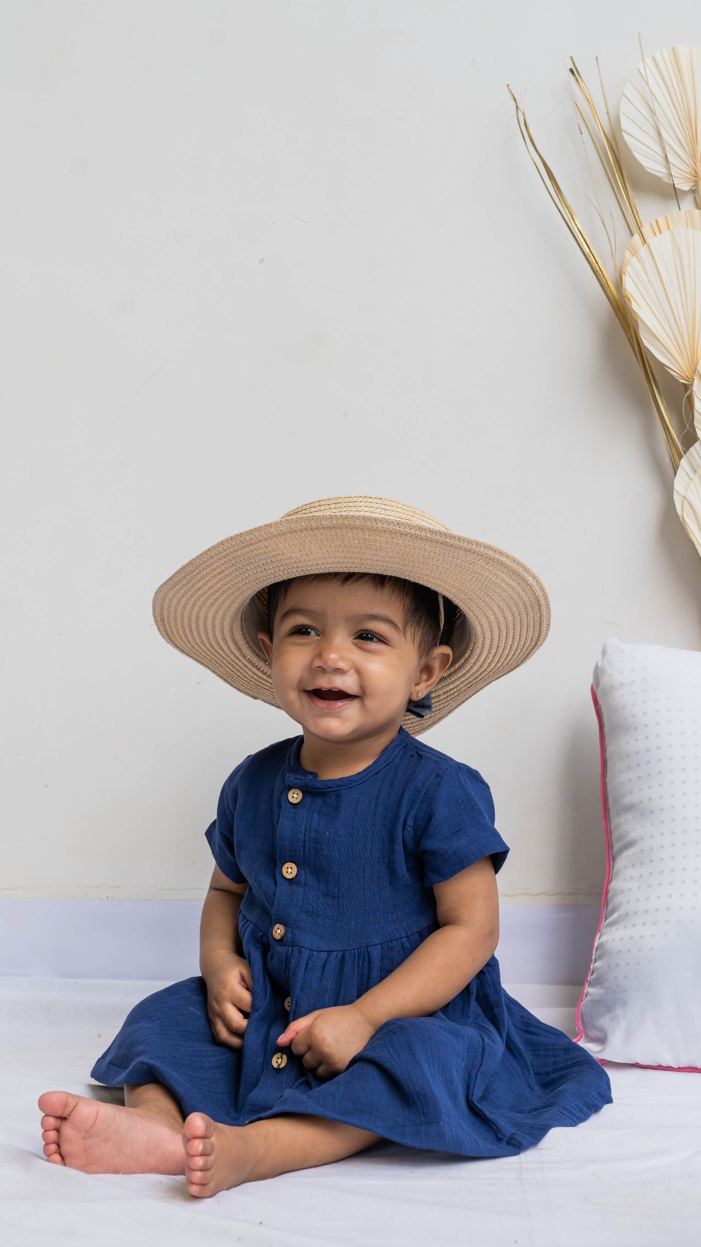 Solid Blue Muslin Dress