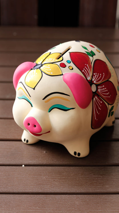 Ceramic Floral Piggy Bank