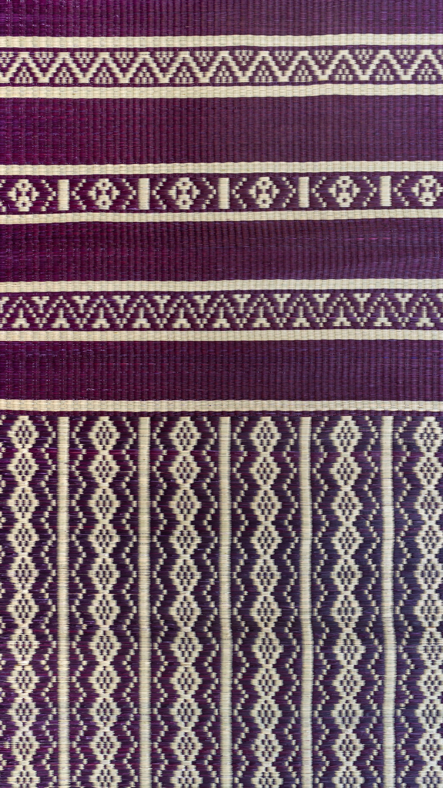 Pattamadai River Grass Wedding Mats - Violet & Off White