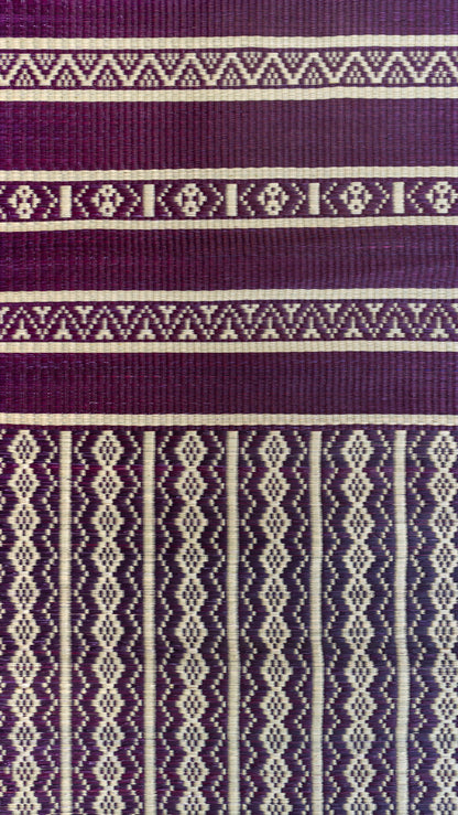 Pattamadai River Grass Wedding Mats - Violet & Off White