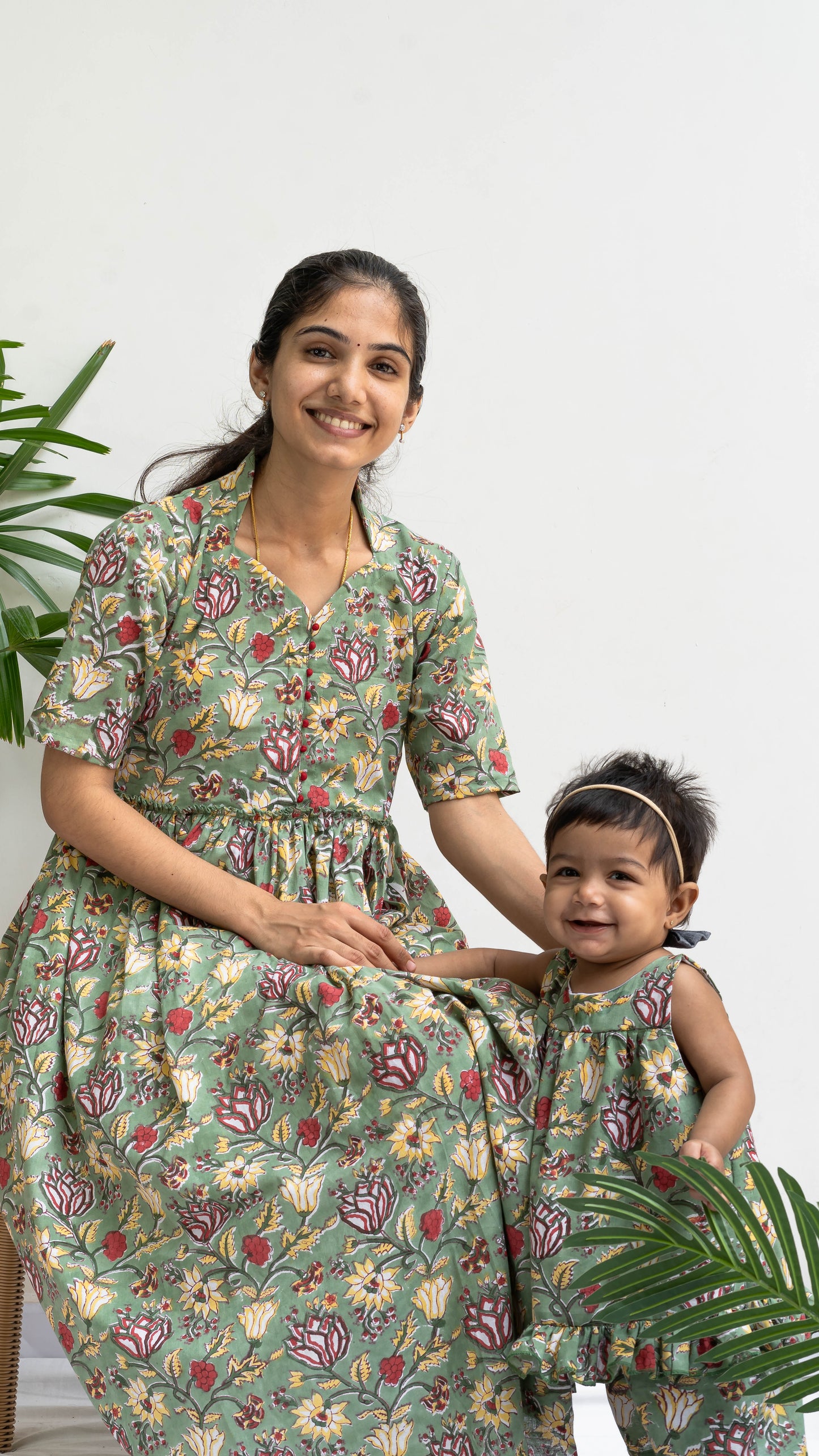 Mother & Daughter Twinning Dress | Wild Floral Print | Multi-colour Floral