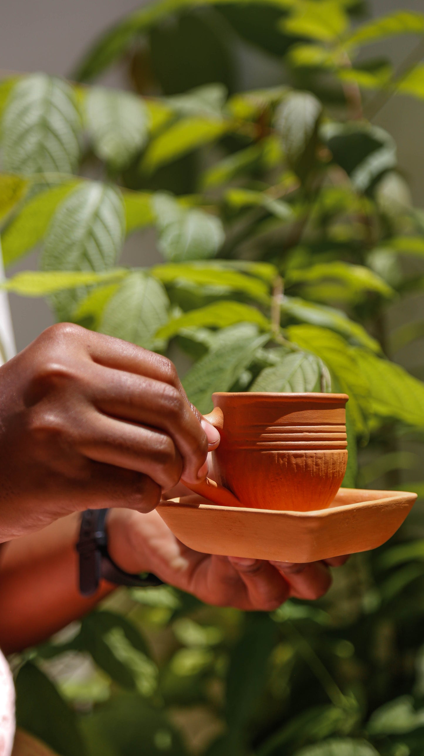 Terracotta Cup & Saucer - Set of 2