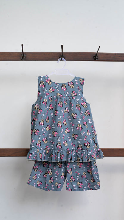 Blue Mickey Mouse Pattern Cotton Set