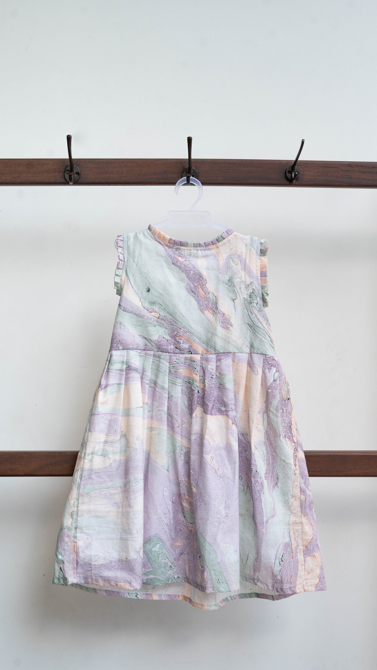 Lavender Marble Print Cotton Dress