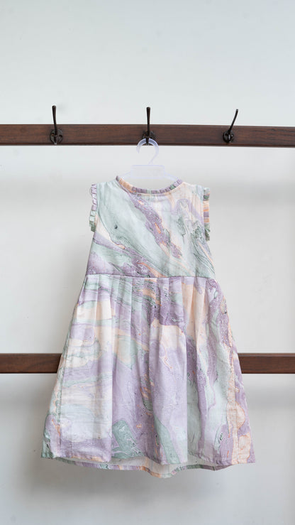 Lavender Marble Print Cotton Dress