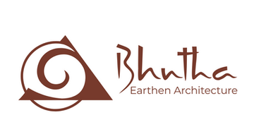 Logo of Bhutha Earthen Architecture with stylized letter 'B' on a white background