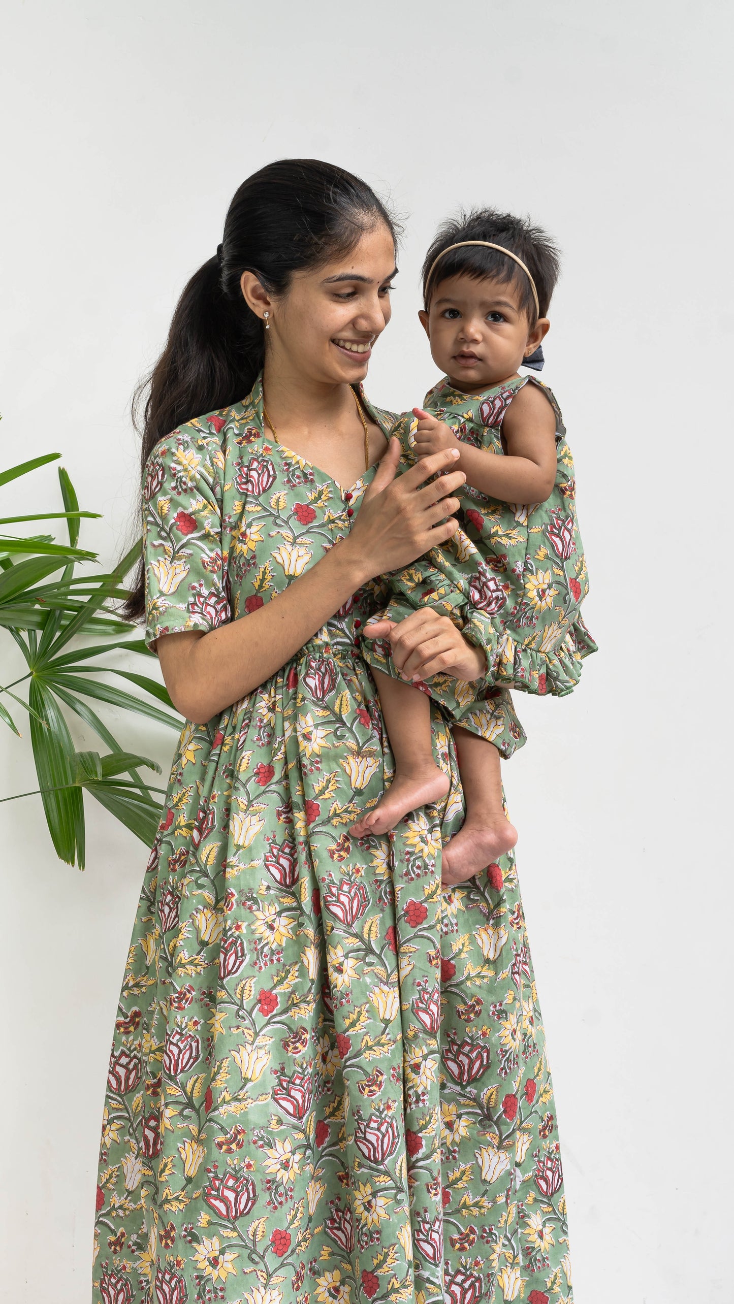 Mother & Daughter Twinning Dress | Wild Floral Print | Multi-colour Floral