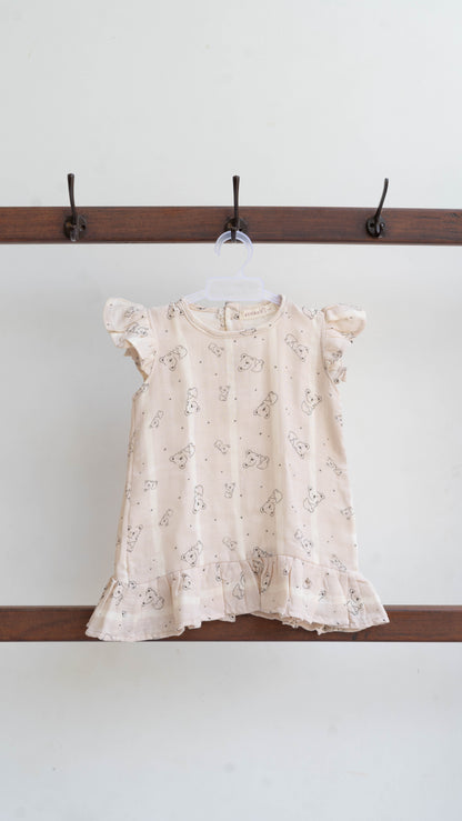 Koala Print Muslin Dress