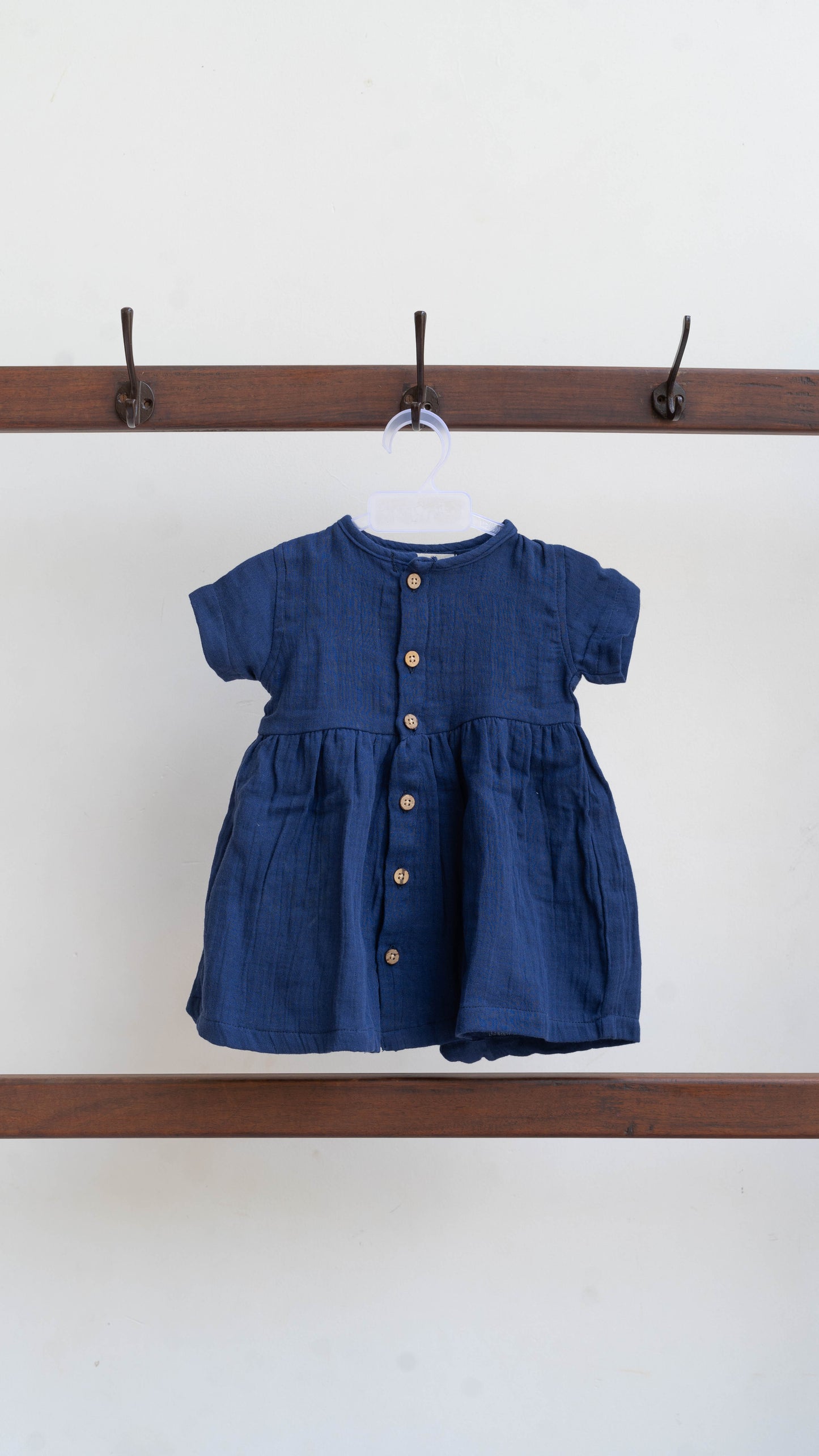Solid Blue Muslin Dress