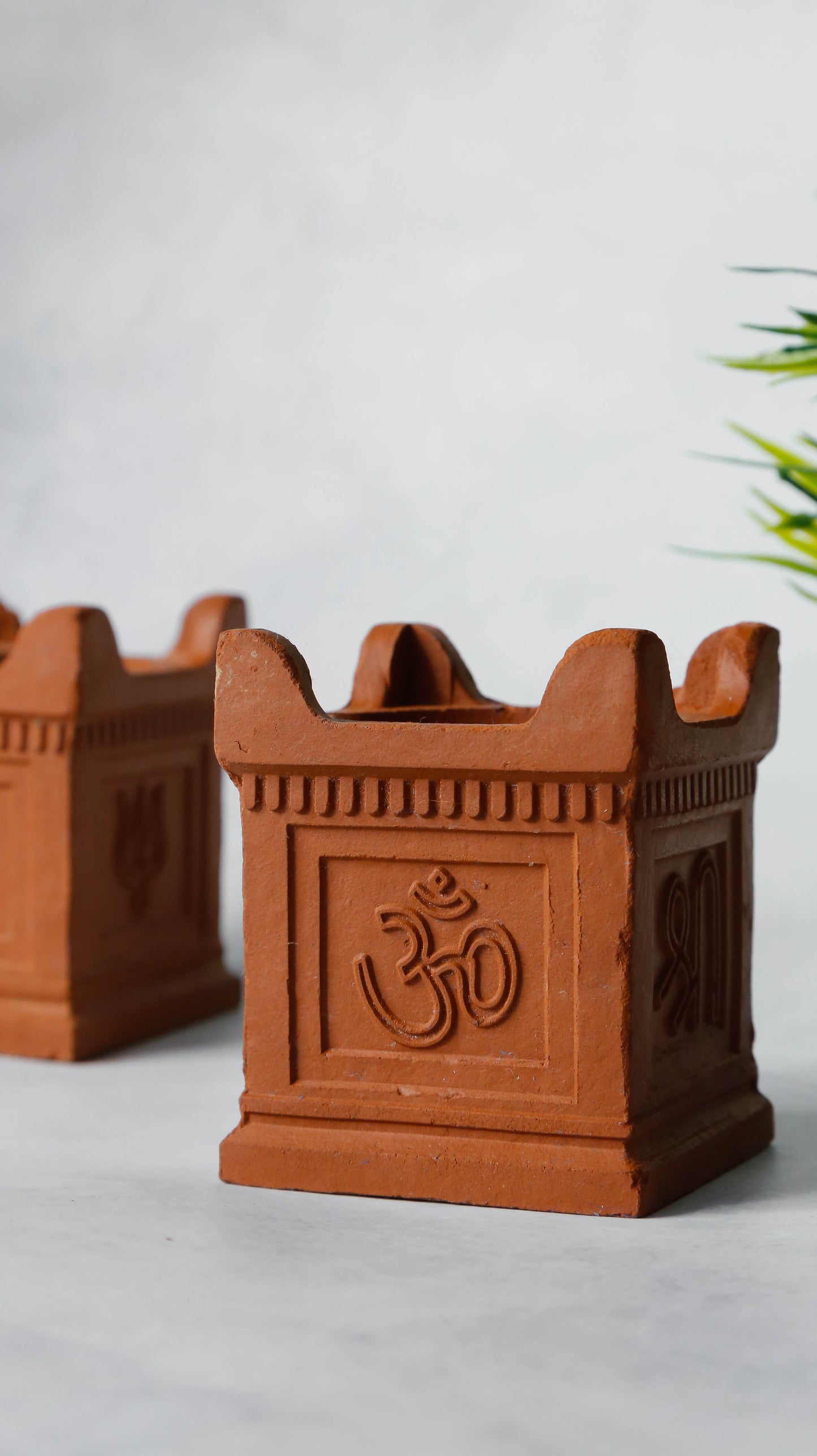 Earthen Lamp (Thulasi Maadam) - Set of 4