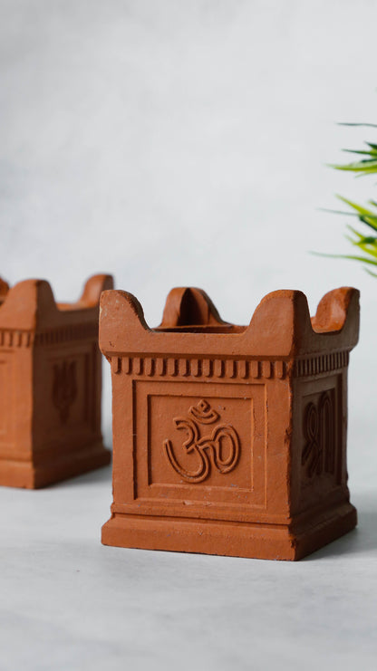 Earthen Lamp (Thulasi Maadam) - Set of 4