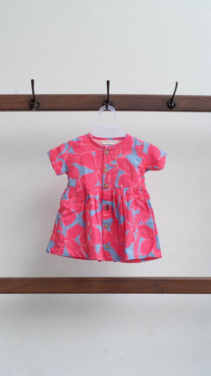 Geometric Print Muslin Dress