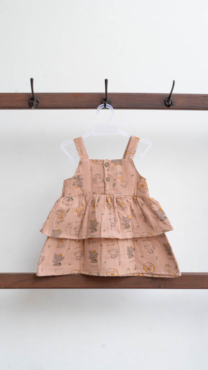 Animal Print Muslin Dress