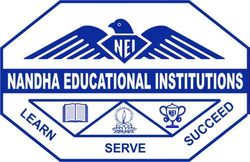 Logo of Nandha Educational Institutions with text and symbols.