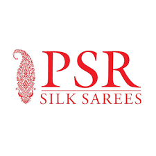 PSR Silk Sarees logo with a decorative design on a white background