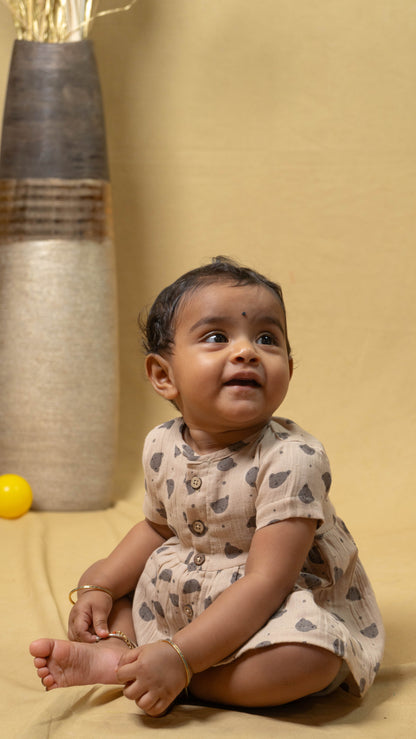 Bear Print Muslin Dress