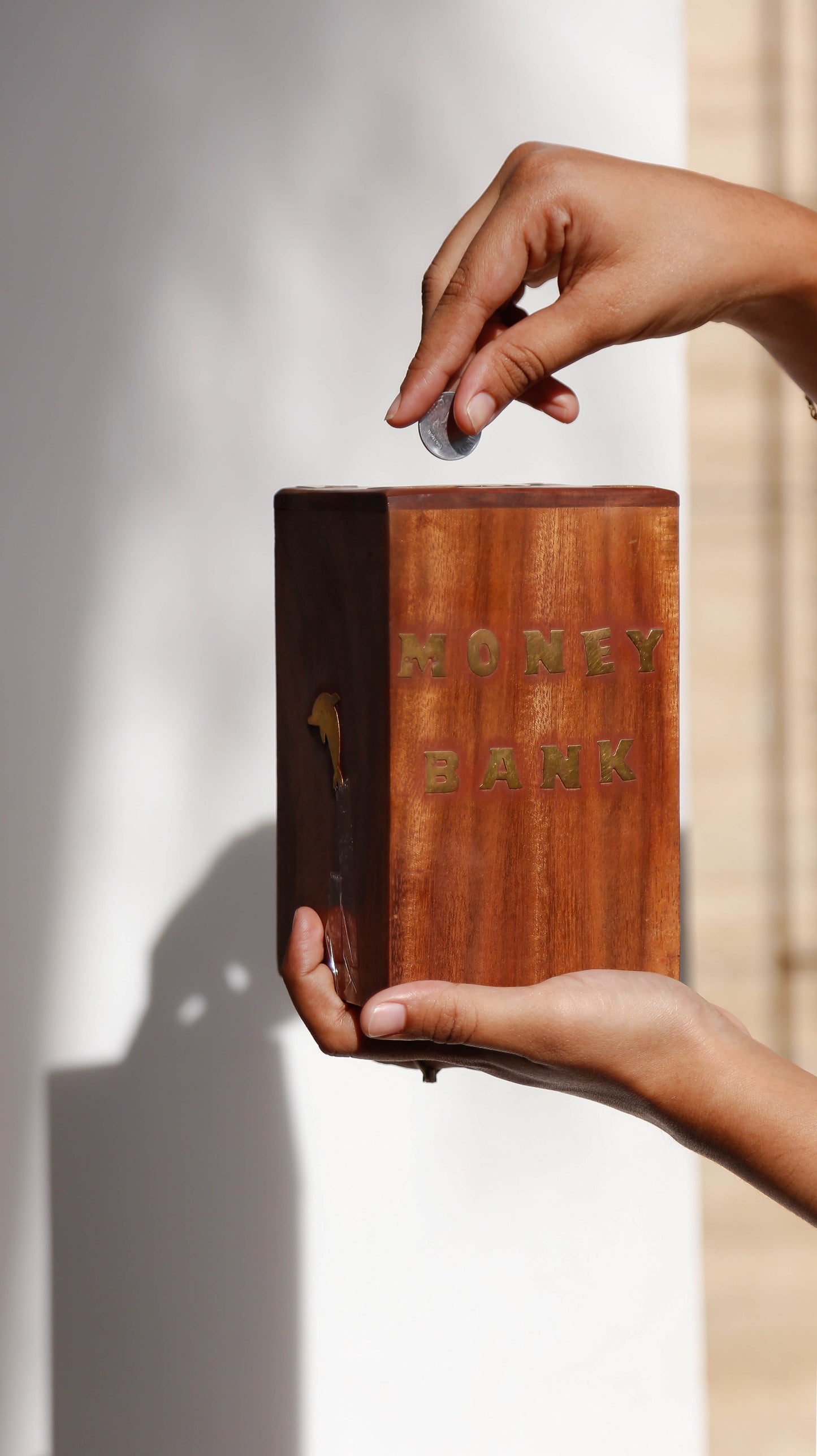 Rustic Handcrafted Wooden Money Bank