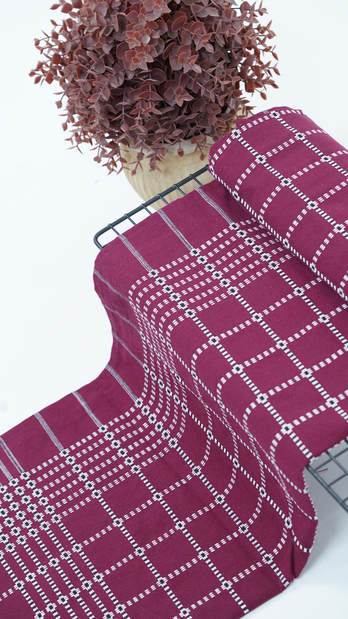 Button Star Chennimalai Bedsheet - Maroon