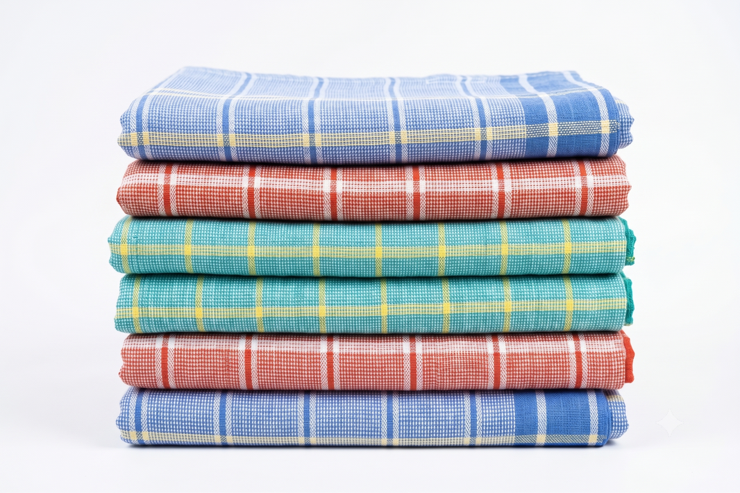Chennimalai Handloom Soft Checked Towel - Set of 6