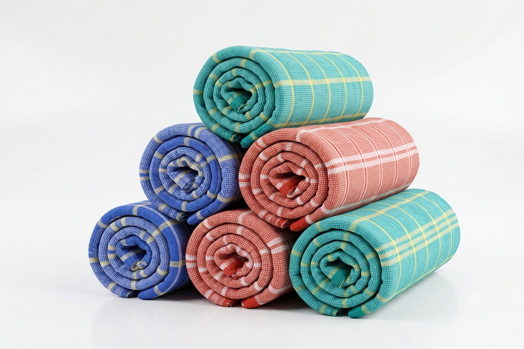Chennimalai Handloom Soft Checked Towel - Set of 6