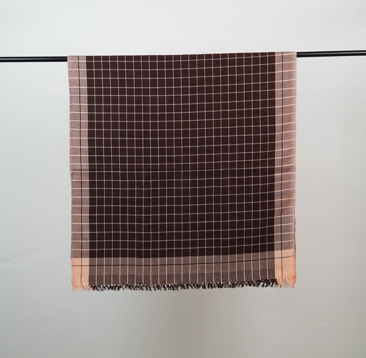 Chennimalai Handloom Soft Grid Weave Towel Brown