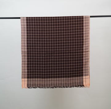 Chennimalai Handloom Soft Grid Weave Towel Brown