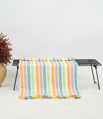 Chennimalai Handloom Ultra Soft Bamboo Towel Mini Rainbow Stripe