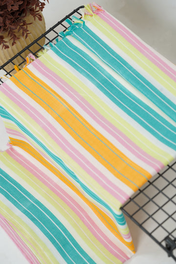 Chennimalai Handloom Ultra Soft Bamboo Towel Rainbow Stripe