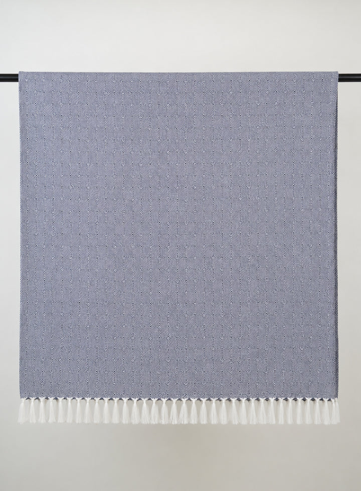 Chennimalai Handloom soft Diamond weave towel Blue Harmony