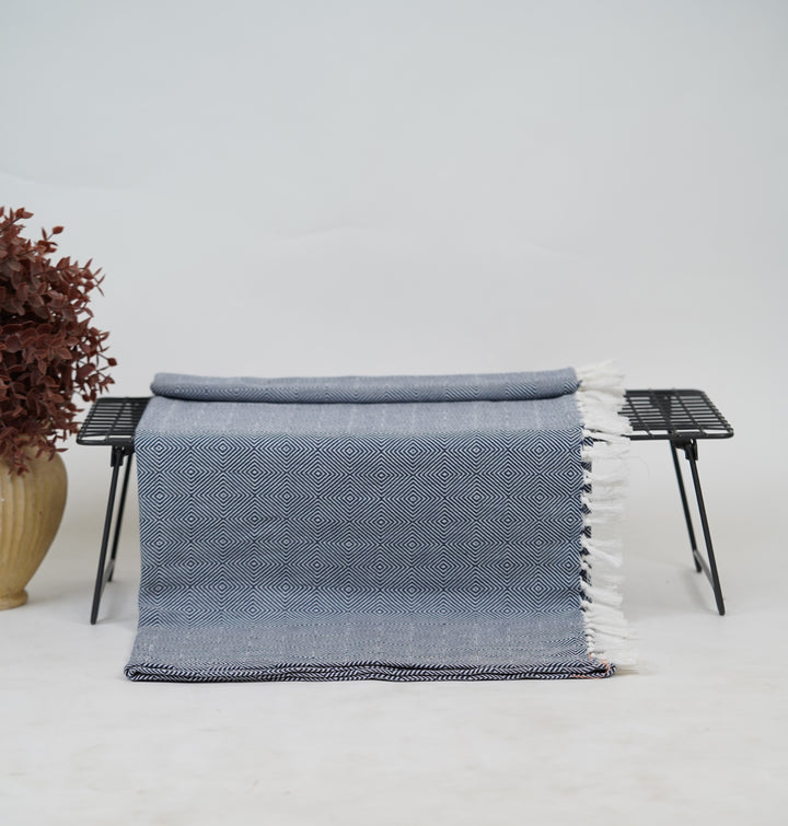 Chennimalai Handloom soft Diamond weave towel Blue Harmony