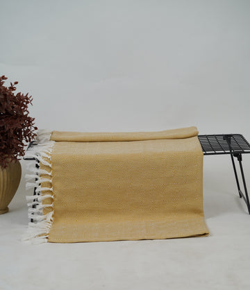 Chennimalai Handloom soft Diamond weave towel Ivory Gold